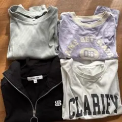 【女子130】 グローバルワーク＆GU長袖Tシャツ4枚セット