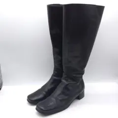 ing イング ロング ブーツ 22cm ブラック サイドジップ クリーニング済