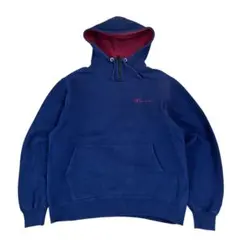 チャンピオン USA製 ハーフジップスウェットパーカー 珍ピオン L