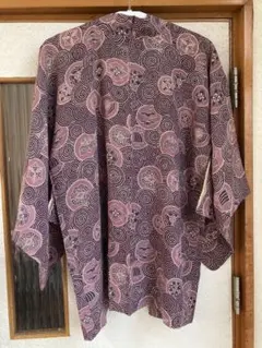 羽織 紫系 渦巻き文様 和装　羽織もの