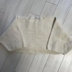 最終価格ユニクロ ラムクロップドセーター ホワイト Lサイズ