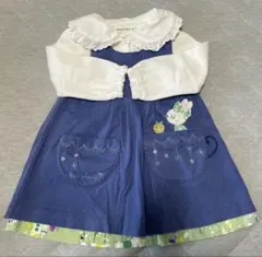 KP ウサギ刺繍 ネイビー ワンピース 95cm