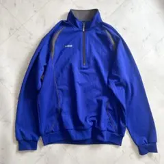 Reebook プルーオーバー トラックジャケット ハーフジップ ブルー XL