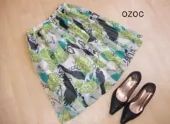 OZOC ウエスト総ゴム 春夏 可愛い花柄スカート38