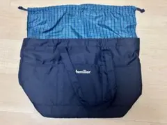 ファミリア　マザーズバッグ　チェック　青