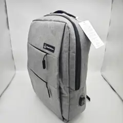 新品 未開封 リュック 大容量 PC収納 USBポート付 グレー
