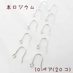 本ロジウム◆フックピアス◆10ペア