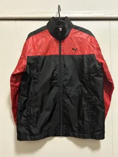PUMA 赤黒 ジップアップ ナイロン ジャンパー