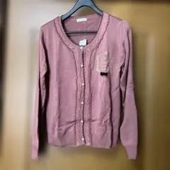 axes femme ⭐︎刺繍×ケーブル編みカーデ⭐︎アワピンク⭐︎カーディガン 長袖