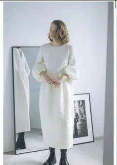 &.nostalgia ホワイト バルーンスリーブ ロングドレス ワンピース