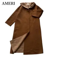 AMERI REVER HOODED COAT ガウンコート フード ブラウン