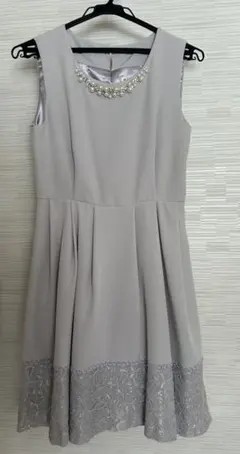 ラベンダー 膝丈 ドレス ノースリーブ 結婚式 axes femme レース