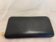 CHANEL キャビアスキン ラウンドファスナー長財布 ブラック　最終値下げのサムネイル