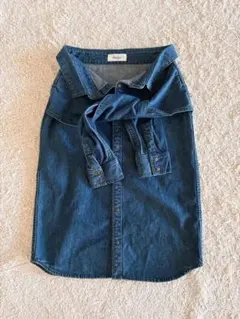 Mila Owen（ミラオーウェン）デニムスカート 腰巻きシャツ おしゃれ 膝丈