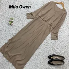 Mila Owen ミラオーウェン ワッフル バックカシュクールロングワンピース