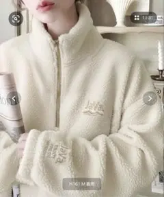 JaVa アノラックハーフジッププルオーバー アイボリー M