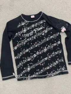 mezzo piano 音符プリント 平成レトロ長袖Tシャツ