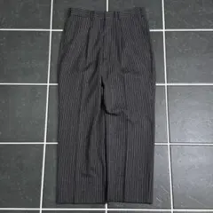 90s vintage 【ウール　ストライプ　ワイドスラックス　極太】