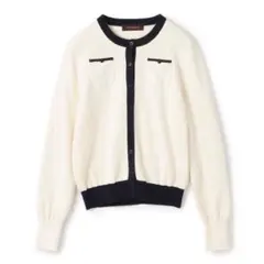 【新品•タグ付き】CABaN コットンカシミヤバイカラークルーネックカーディガン