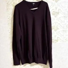 ユニクロ　XL 薄手ウールニット　紫　大きいサイズ