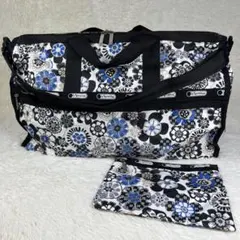 レスポートサック ボストンバッグ 大容量 ポーチ付き 花柄