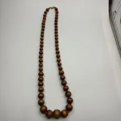 ビンテージ　木製　ビーズ　ロングネックレス