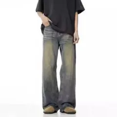 グラデーション ワイドレッグ デニムパンツ