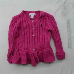 ?ラルフローレン ケーブルニットカーディガン ピンク系 12M キッズ