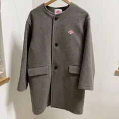 DANTON ウールライトパイル ノーカラーコート　ジャケット　アウター