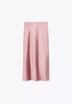 ZARA ザラ サテン ミディスカート ロングスカート ピンク 新品