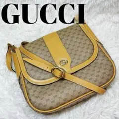 GUCCI✨オールドグッチ　GGプラス　ショルダーバッグ　PVC/レザー