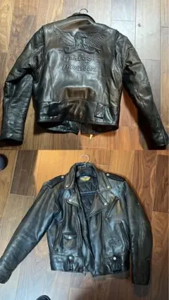 ハーレーダビッドソン ライダースジャケット 本革 イーグル 刺繍 XL