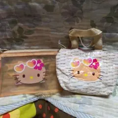 キティちゃん　フラットポーチS、マイクロバッグチャーム　2つセット　*