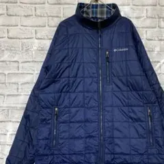 コロンビア　マウンテンパーカー中綿　ブルーL ロゴ刺繍アウトドア0106