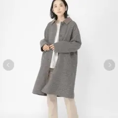 チェック柄リバーシブルロングコート