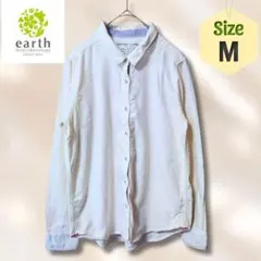 アースミュージック＆エコロジー 綿100% デザインシャツ 白 M