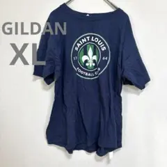 GILDAN Tシャツ カットソー　プリントTシャツ　【XL】ネイビー　海外古着