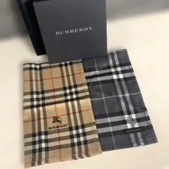 BURBERRY バーバリー ハンカチセット　ネイビー＆ベージュ 箱入り 未使用