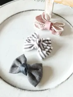 ドッグ用 バレッタ ☆3種set パール ドッグアクセサリー 犬 リボン