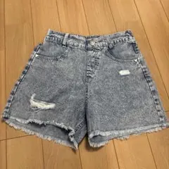 デニムブルー ダメージ加工 ショートパンツ 150
