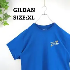 輸入 Tシャツ US古着 XL オーバーサイズ シンプル ブルー 青 半袖
