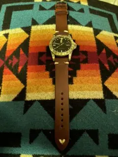 ヴィンテージレザーベルトダークブラウン 20mm 腕時計