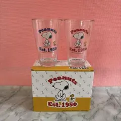 【新品未使用】【匿名配送】Peanuts スヌーピー ガラスコップ 2個セット