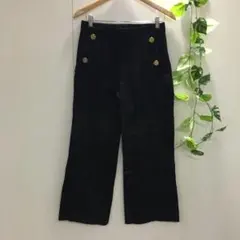【ZARA WOMAN】ブラック 金ボタン ワイドパンツ Sサイズ