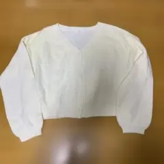 ehka sopo ホワイト Vネック カーディガン