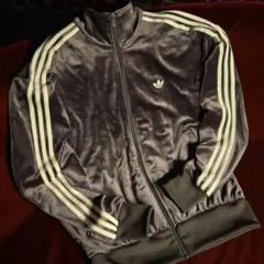 新品 XL adidas ファイヤーバード トラックジャケット ベロア ブラウン