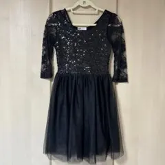 フォーマル　ワンピ　シフォン　イベント　スパンコール　パーティ　ドレス　セット