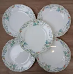 Noritake ノリタケ 葉っぱ柄 プレート 丸皿 平皿 洋食器 5枚セット③