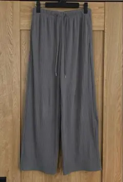GU ジーユー　リブプルオンパンツ　グレー S