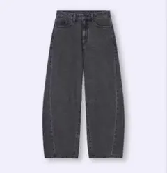 GU バレルレッグジーンズ グレー